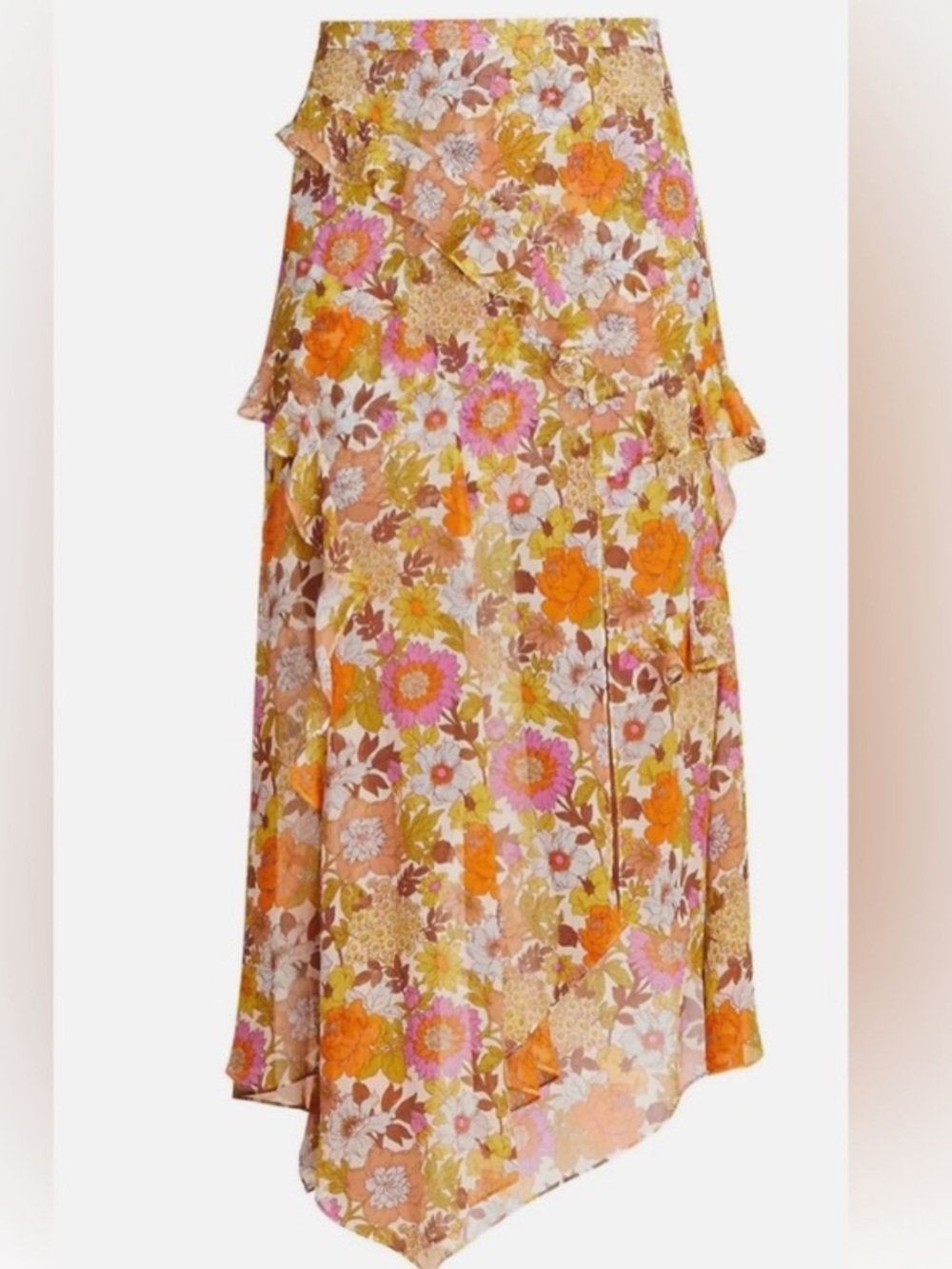 Veronica Beard silk floral eleonora maxi skirt
